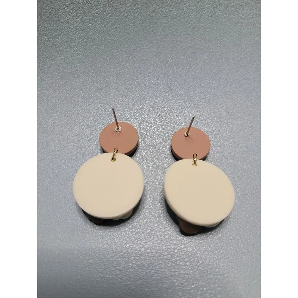 Handmade Mexican Terra Cotta Barro Inspired Dangle‎ Post Earrings Light Weight